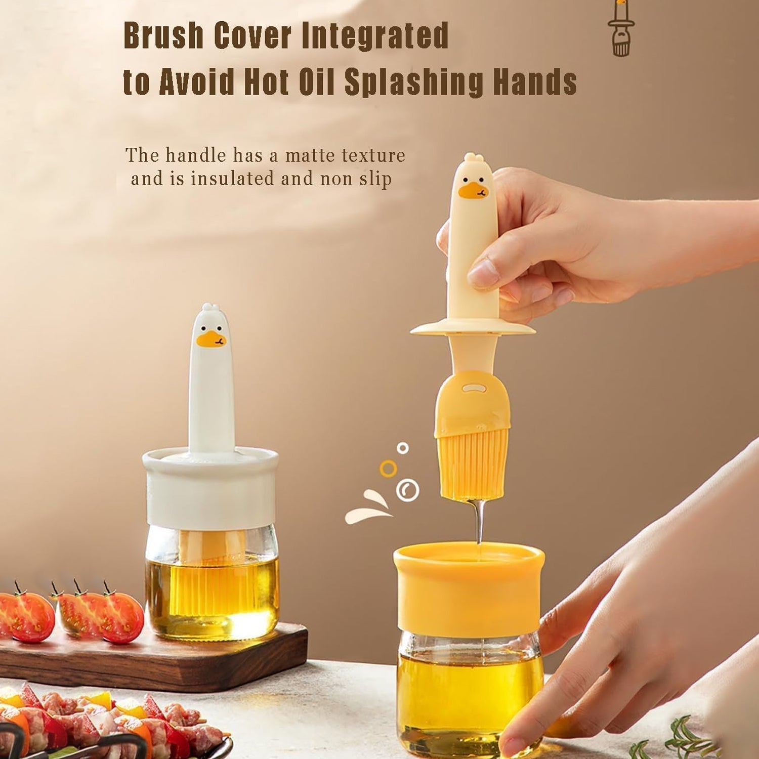 2 in 1 Oil Dispenser Bottle with Silicone Basting Brush 2 in 1 Oil Dispenser Bottle with Silicone Basting Brush